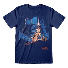 Pánské tričko Star Wars Hvězdné války: New Hope Vintage Characters (M) modré bavlna