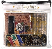 Set školních potřeb Harry Potter: Barevný znak (blok, propiska, tužka, pastelky, ořezávátko, pravítko, guma, plechové pouzdro)