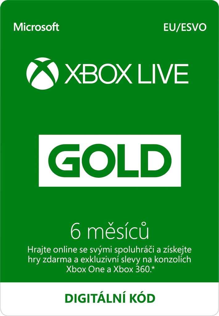 Xbox Live GOLD členství 6 měsíců