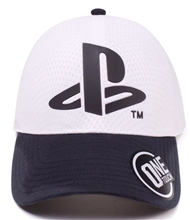 Kšiltovka Playstation Flexfit Logo - bílá