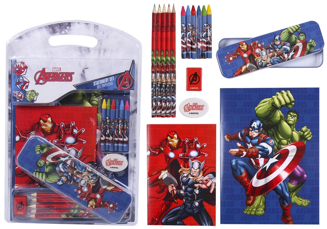 Set školních potřeb Marvel Comics Avengers: 7 předmětů (23 x 35 cm)