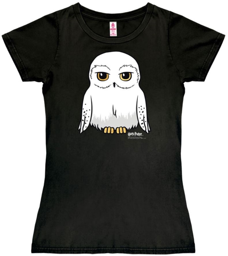 Dámské tričko Harry Potter: Hedwig (M) černá bavlna