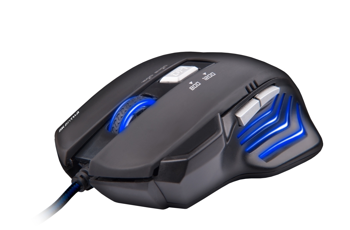 Herní myš C-TECH Akantha (GM-01), herní, modré podsvícení, 2400DPI, USB (PC)