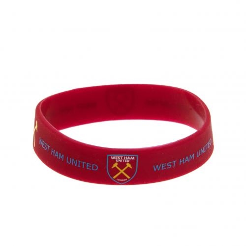 Silikonový náramek FC West Ham United: Znak (průměr 7 cm) červený