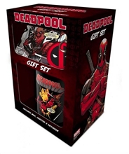 Dárkový set Marvel Deadpool: hrnek-přívěsek-tácek (objem hrnku 315 ml tácek 10 x 10 cm)