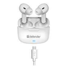 Defender Twins 903 sluchátka s mikrofonem, TWS, Bluetooth - bílé