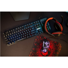 Herní sada s klávesnicí, myší, podložkou a sluchátky Marvo CM409 CZ/SK, LED, USB - černá (PC)