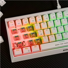 Marvo KG962G EN - R, klávesnice US, herní, mechanická typ drátová (USB), bílá, podsvícená, červené spínače