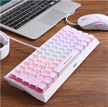 Marvo KG962G EN - R, klávesnice US, herní, mechanická typ drátová (USB), bílá, podsvícená, červené spínače