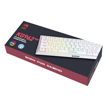 Marvo KG962G EN - R, klávesnice US, herní, mechanická typ drátová (USB), bílá, podsvícená, červené spínače