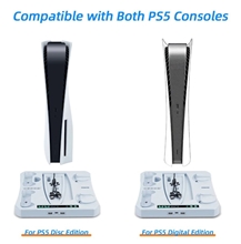 iPlay Multifunkčný chladiaci stojan s nabíjaním pre ovládače PS5 / PS VR2 - biely (PS5)