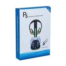 RGB stojan na sluchátka a ovladač s nabíjením pro ovladače DualSense - černý (PS5)