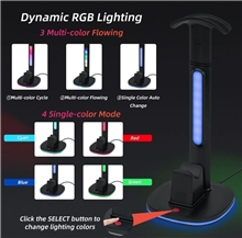 RGB stojan na sluchátka a ovladač s nabíjením pro ovladače DualSense - černý (PS5)