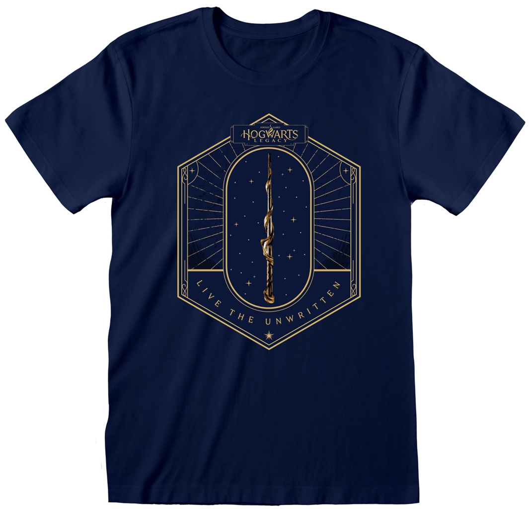 Pánské tričko Harry Potter Hogwarts Legacy: Golden Wand (S) navy bavlna