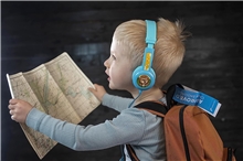 BuddyPhones Travel - dětská cestovní sluchátka, skládací - modrá