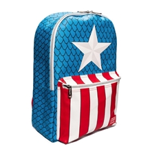 Batoh Loungefly Marvel Captain America s odznáčkem (45 cm)