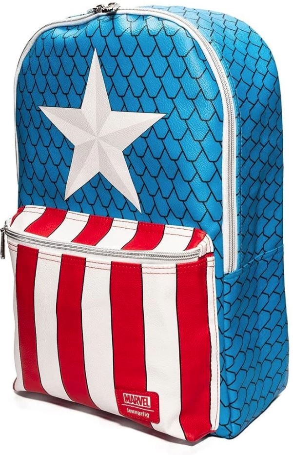 Batoh Loungefly Marvel Captain America s odznáčkem (45 cm)