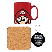 Dárkový set Nintendo Super Mario: hrnek - přívěsek - tácek (objem hrnku 315 ml)