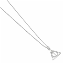 Stříbrný náhrdelník Harry Potter - Relikvie smrti s krystaly