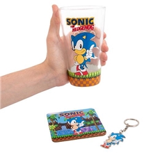 Darčeková súprava Sonic the Hedgehog - pohár, tácka a prívesok na kľúče