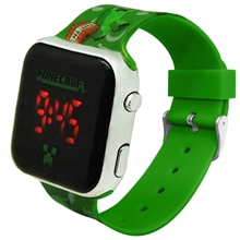 Detské LED hodinky Minecraft - Creeper (zelené)