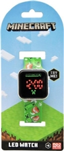 Detské LED hodinky Minecraft - Creeper (zelené)