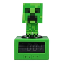 Budík s nočným svetlom Minecraft Creeper Icon Alarm Clock (16 cm)