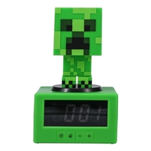 Budík s nočním světlem Minecraft Creeper Icon Alarm Clock (16 cm)