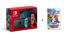 Nintendo Switch - Neon Red/Neon Blue model HAC-001(-01) (SWITCH) + Super Mario Bros. Wonder (SWITCH)