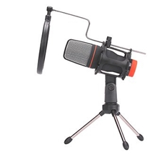 MARVO MIC-02 streamovací mikrofon bez regulace hlasitosti, černý, s tripodem