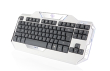 E-blue Auroza, keyboard set with optical gaming mouse, US, game, wire (USB), white (PC)