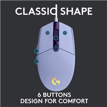 Logitech - G203 Lightsync Gaming Mouse - Lilac