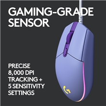 Logitech - G203 Lightsync Gaming Mouse - Lilac