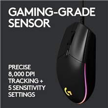 Logitech - G203 LIGHTSYNC Gaming Mouse - Black