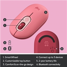 Logitech - Emoji  Pop Mouse - Red