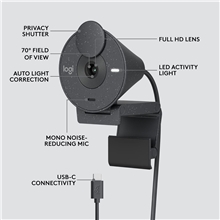 Logitech - Brio 300 Full HD webcam - Black