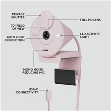 Logitech - Brio 300 Full HD webcam - Rose