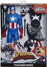 Hasbro - Marvel Spider-Man Maximum Venom Titan Hero Venom Captain America with Starter
