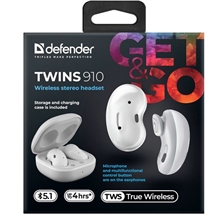 Defender Twins 910 sluchátka s mikrofonem - bílá