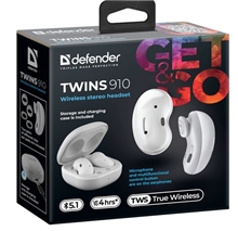 Defender Twins 910 sluchátka s mikrofonem - bílá
