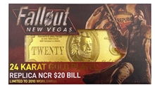 Fallout New Vegas - Limited Edition 24k Gold Plated Replica NCR 20 Dollar Bill