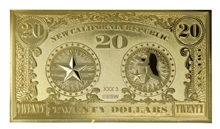 Fallout New Vegas - Limited Edition 24k Gold Plated Replica NCR 20 Dollar Bill