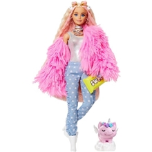 Barbie extra v růžové bundě