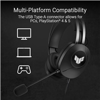 ASUS sluchátka TUF Gaming H1 GEN II, drátová, černá