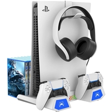 iPega P5S023 Multifunkční nabíjecí stojan s chlazením pro PS5/PS5 Slim White (PS5)