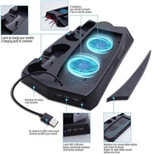 Charging stand with cooling fan for PS5