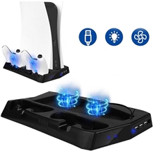 Charging stand with cooling fan for PS5