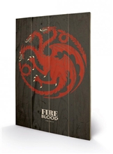 Obraz Game of Thrones: Targaryen malba na dřevě (40 cm x 59 cm)