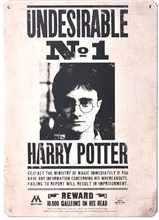 Plechová dekorativní cedule na zeď Harry Potter: Undesirable No.1 (14,8 x 21 cm)