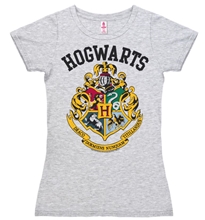 Dámské tričko Harry Potter: Hogwarts Logo (XS) šedé bavlna
